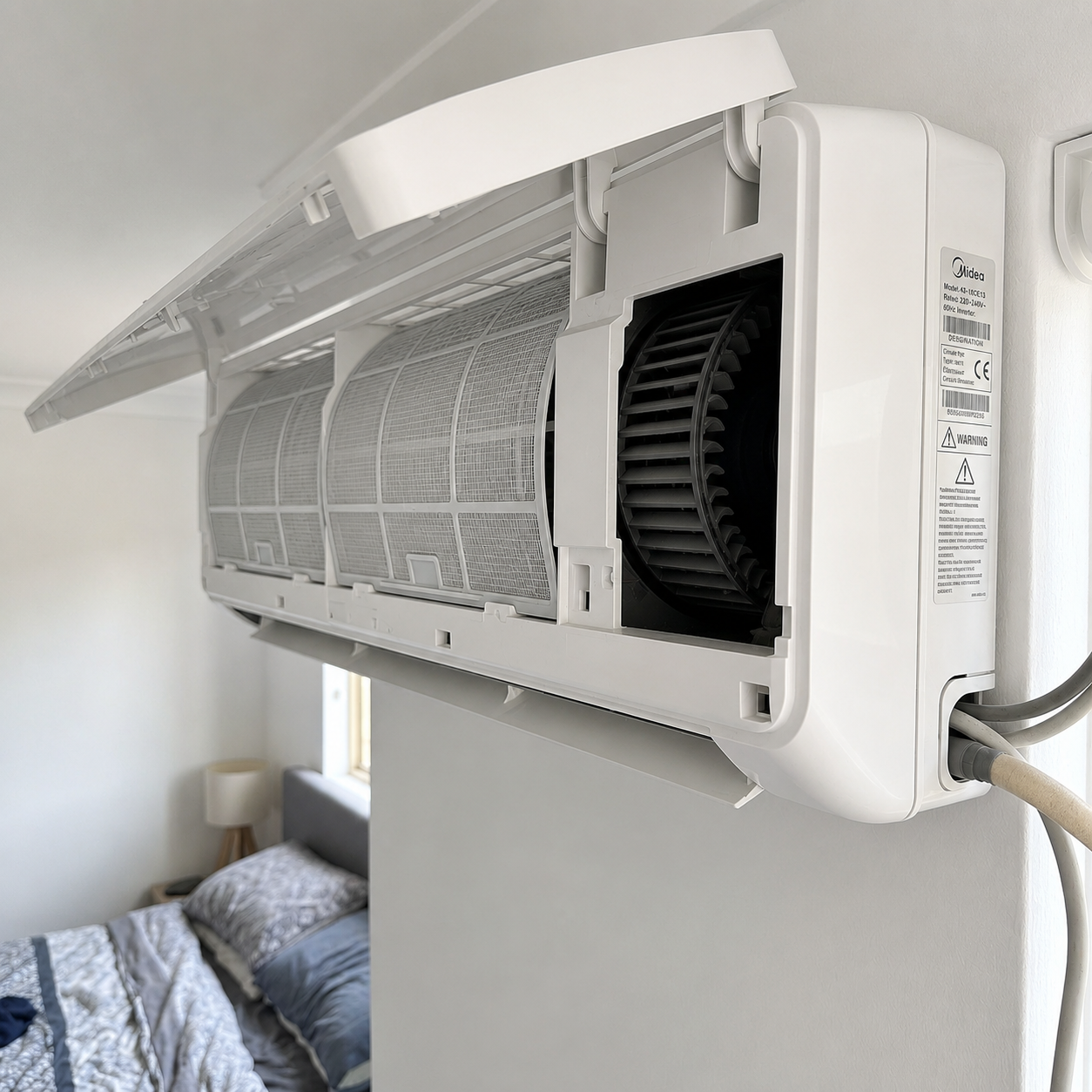 Ar-condicionado limpo depois da higienização